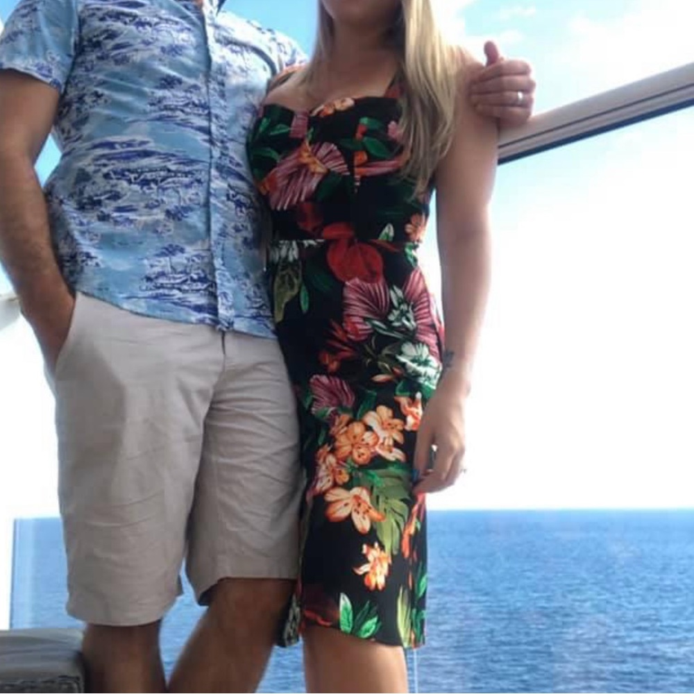 Tropical midi dress